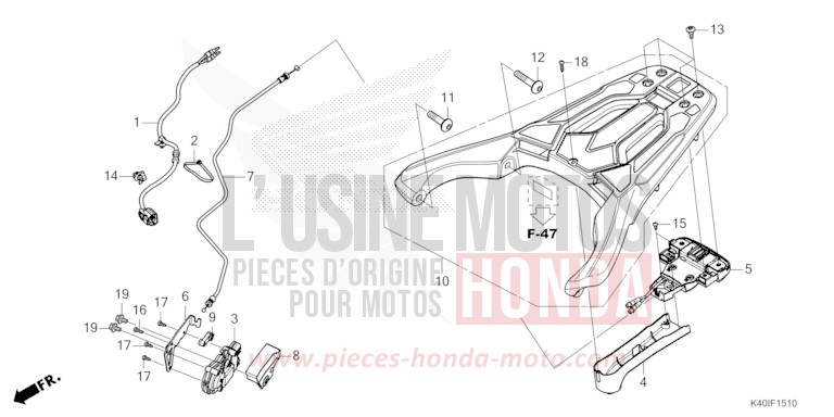 CARRIER for Forza 125 MAT CARNELIAN RED METALLIC (R384) from 2022
